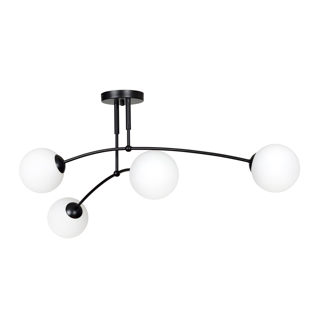 Emibig Stropna svjetiljka PREGOS 230V 10W MAX LED E14 Čelik/ Staklo Crna