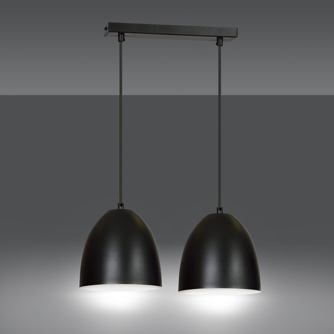 Emibig Visilica LENOX 230V 15W MAX LED E27 Čelik Crna/ Bijela