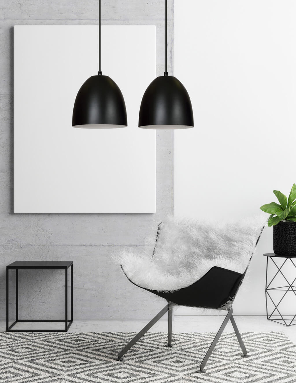 Emibig Visilica LENOX 230V 15W MAX LED E27 Čelik Crna/ Bijela
