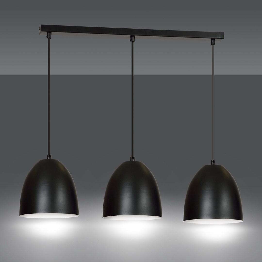 Emibig Visilica LENOX 230V 15W MAX LED E27 Čelik Crna/ Bijela