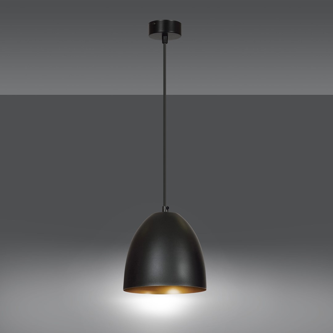 Emibig Visilica LENOX 230V 15W MAX LED E27 Čelik Crna/ Zlatna