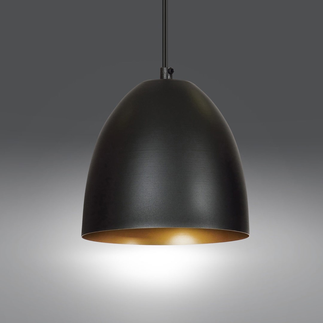 Emibig Visilica LENOX 230V 15W MAX LED E27 Čelik Crna/ Zlatna