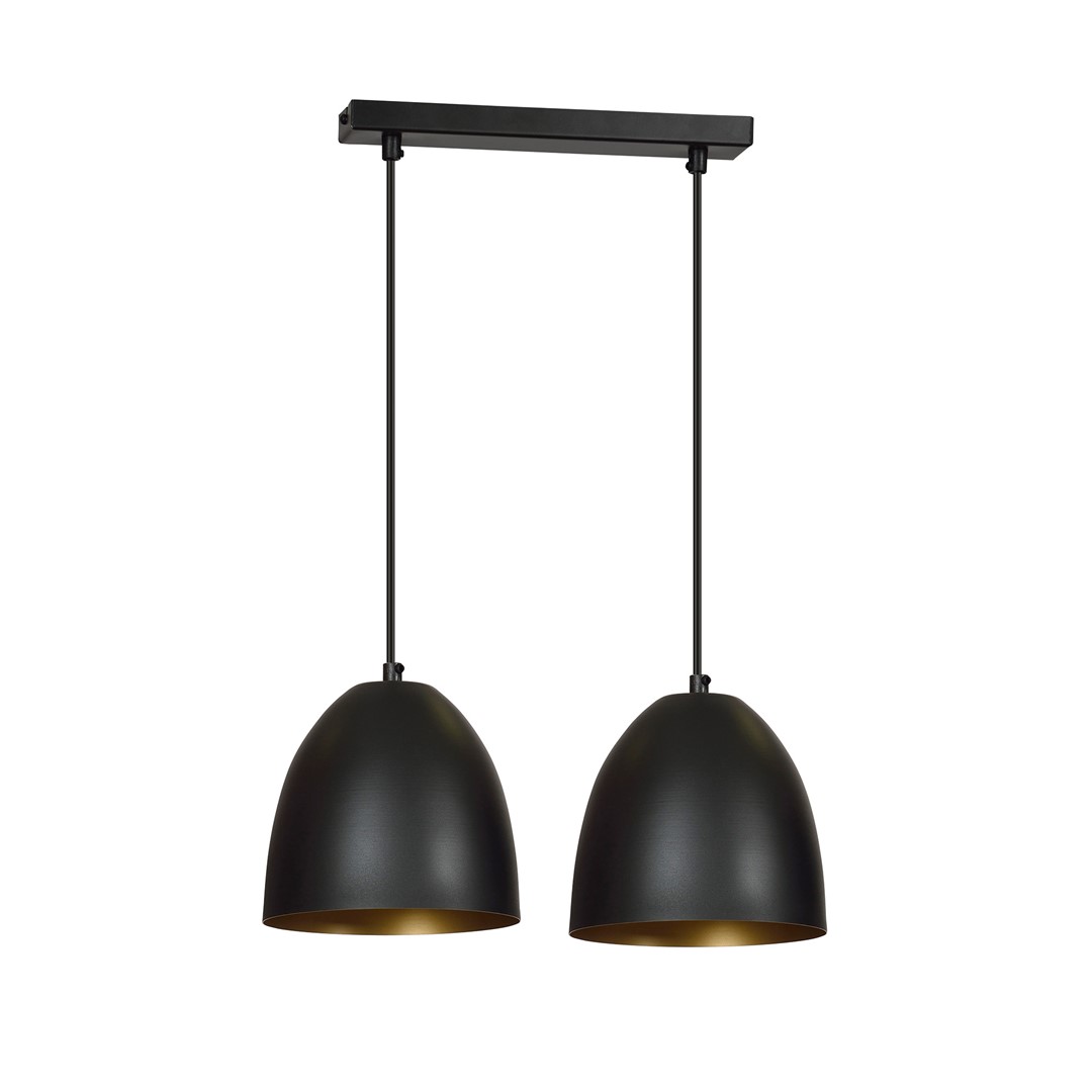 Emibig Visilica LENOX 230V 15W MAX LED E27 Čelik Crna/ Zlatna