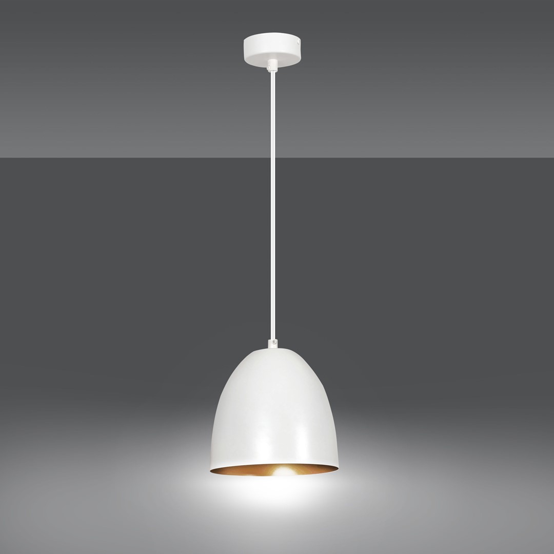 Emibig Visilica LENOX 230V 15W MAX LED E27 Čelik Bijela/ Zlatna