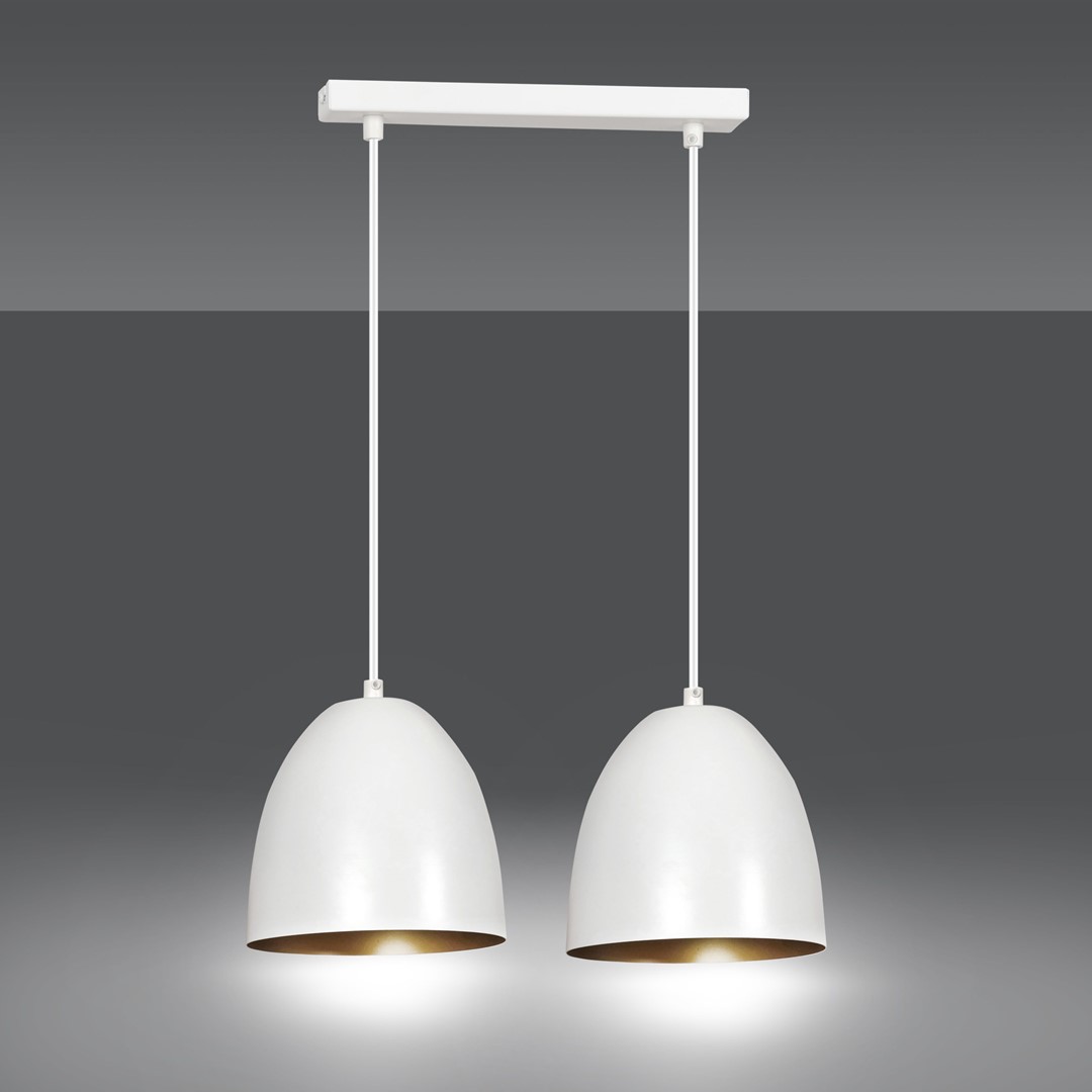 Emibig Visilica LENOX 230V 15W MAX LED E27 Čelik Bijela/ Zlatna