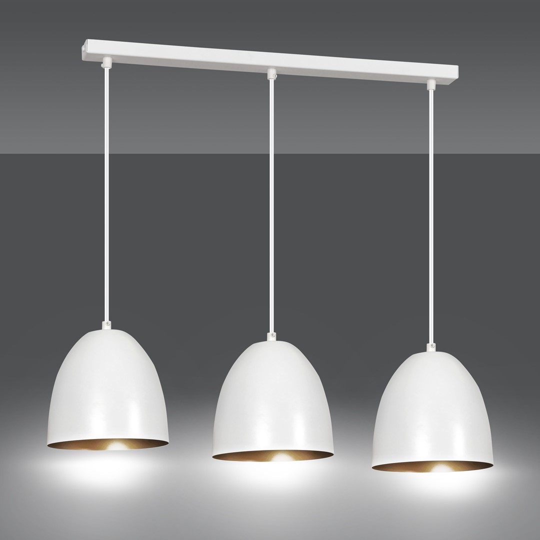 Emibig Visilica LENOX 230V 15W MAX LED E27 Čelik Bijela/ Zlatna