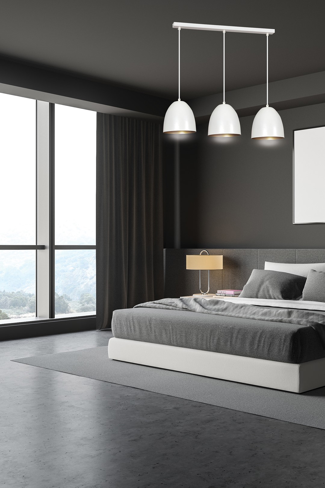 Emibig Visilica LENOX 230V 15W MAX LED E27 Čelik Bijela/ Zlatna