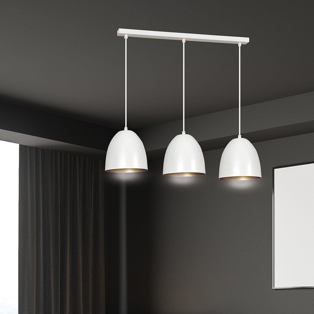 Emibig Visilica LENOX 230V 15W MAX LED E27 Čelik Bijela/ Zlatna