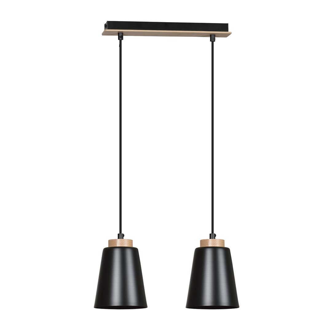 Emibig Visilica BOLERO 230V 15W MAX LED E27 Čelik/ Drvo Crna