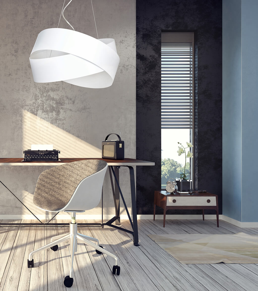 Emibig Visilica VIENO 230V 15W MAX LED E27 Čelik Bijela