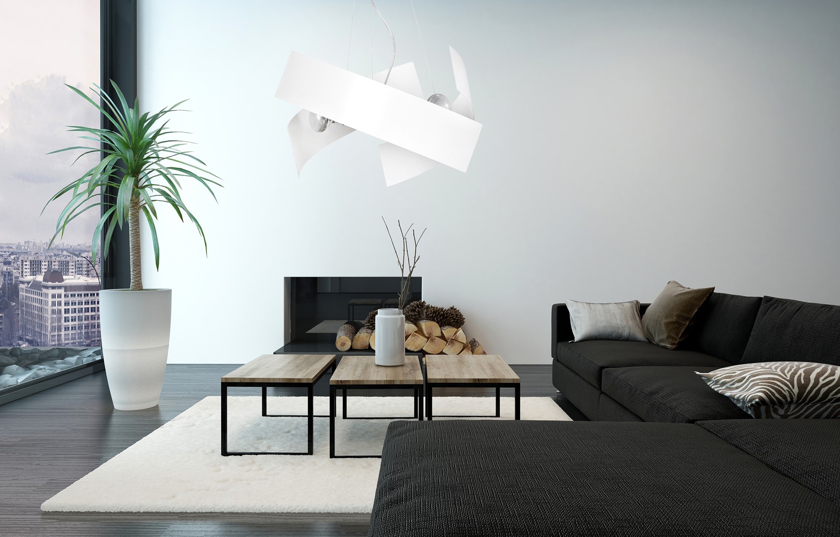 Emibig Visilica MODO 230V 15W MAX LED E27 Čelik Bijela