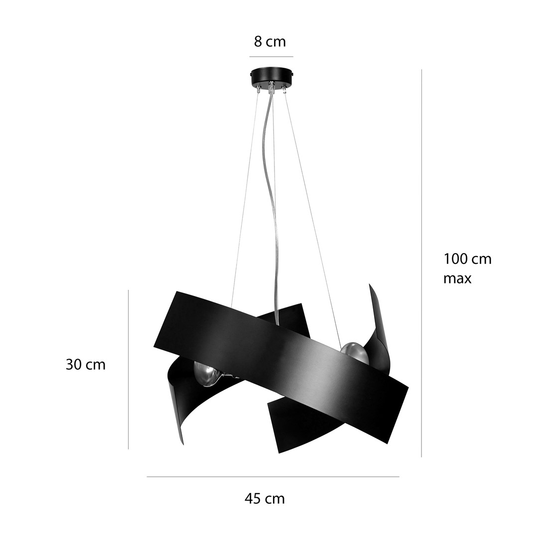 Emibig Visilica MODO 230V 15W MAX LED E27 Čelik Crna
