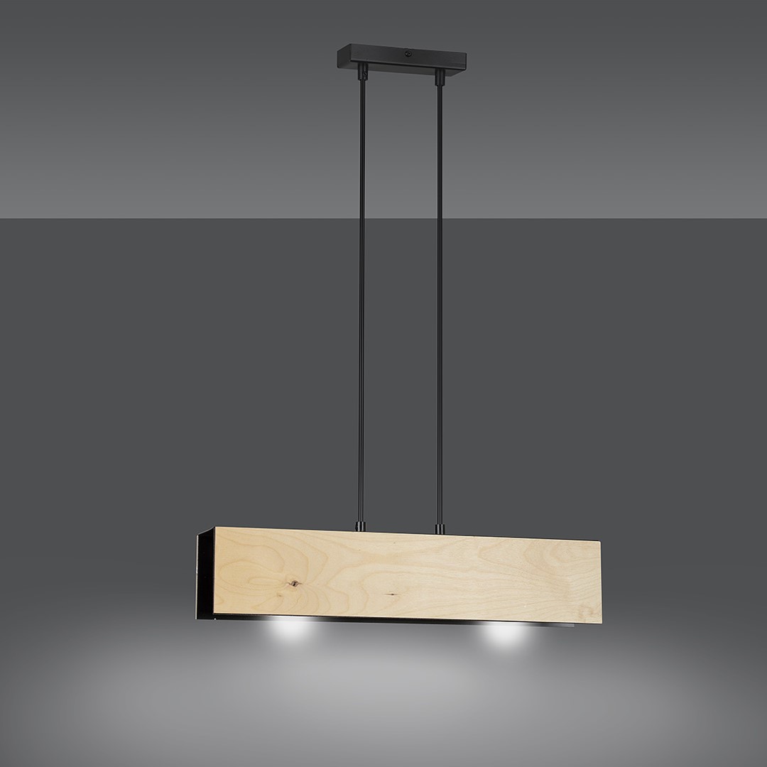 Emibig Visilica CARLO 230V 15W MAX LED E27 Čelik/ Šperploča Crna