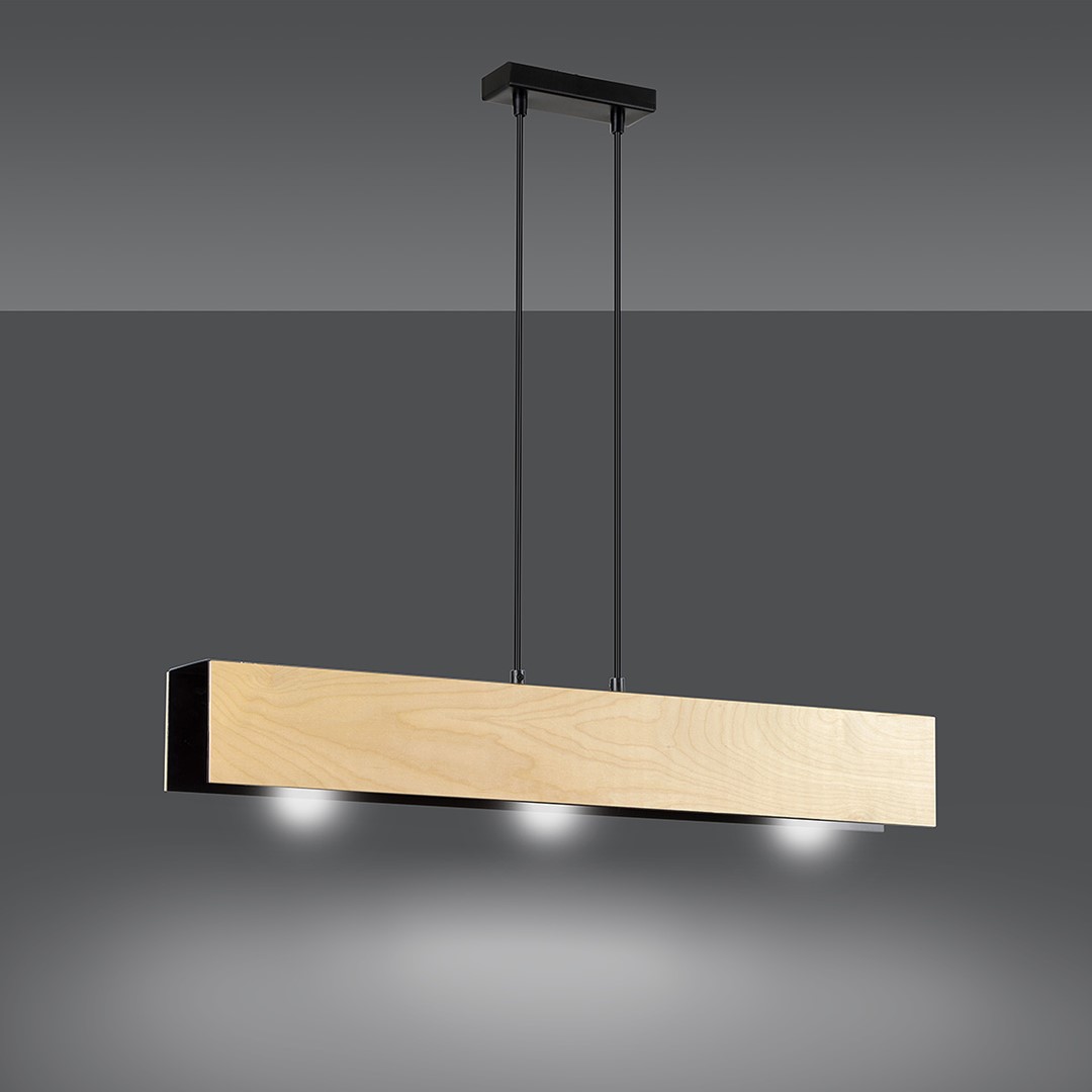 Emibig Visilica CARLO 230V 15W MAX LED E27 Čelik/ Šperploča Crna