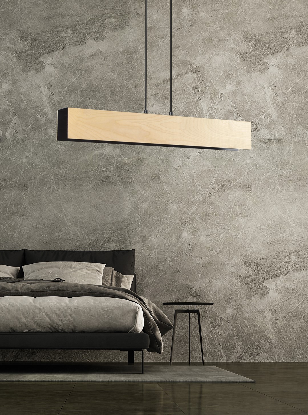 Emibig Visilica CARLO 230V 15W MAX LED E27 Čelik/ Šperploča Crna