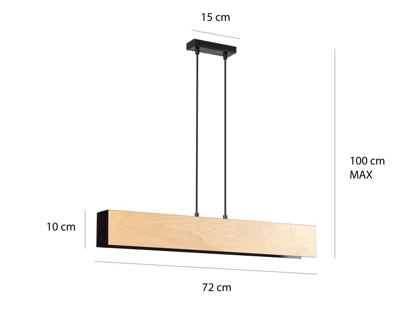 Emibig Visilica CARLO 230V 15W MAX LED E27 Čelik/ Šperploča Crna
