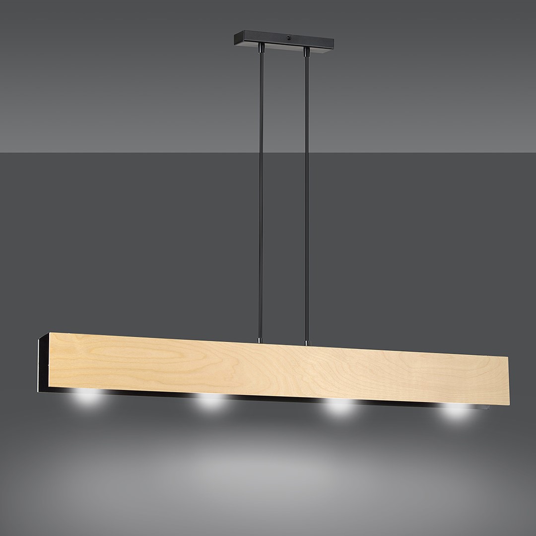 Emibig Visilica CARLO 230V 15W MAX LED E27 Čelik/ Šperploča Crna