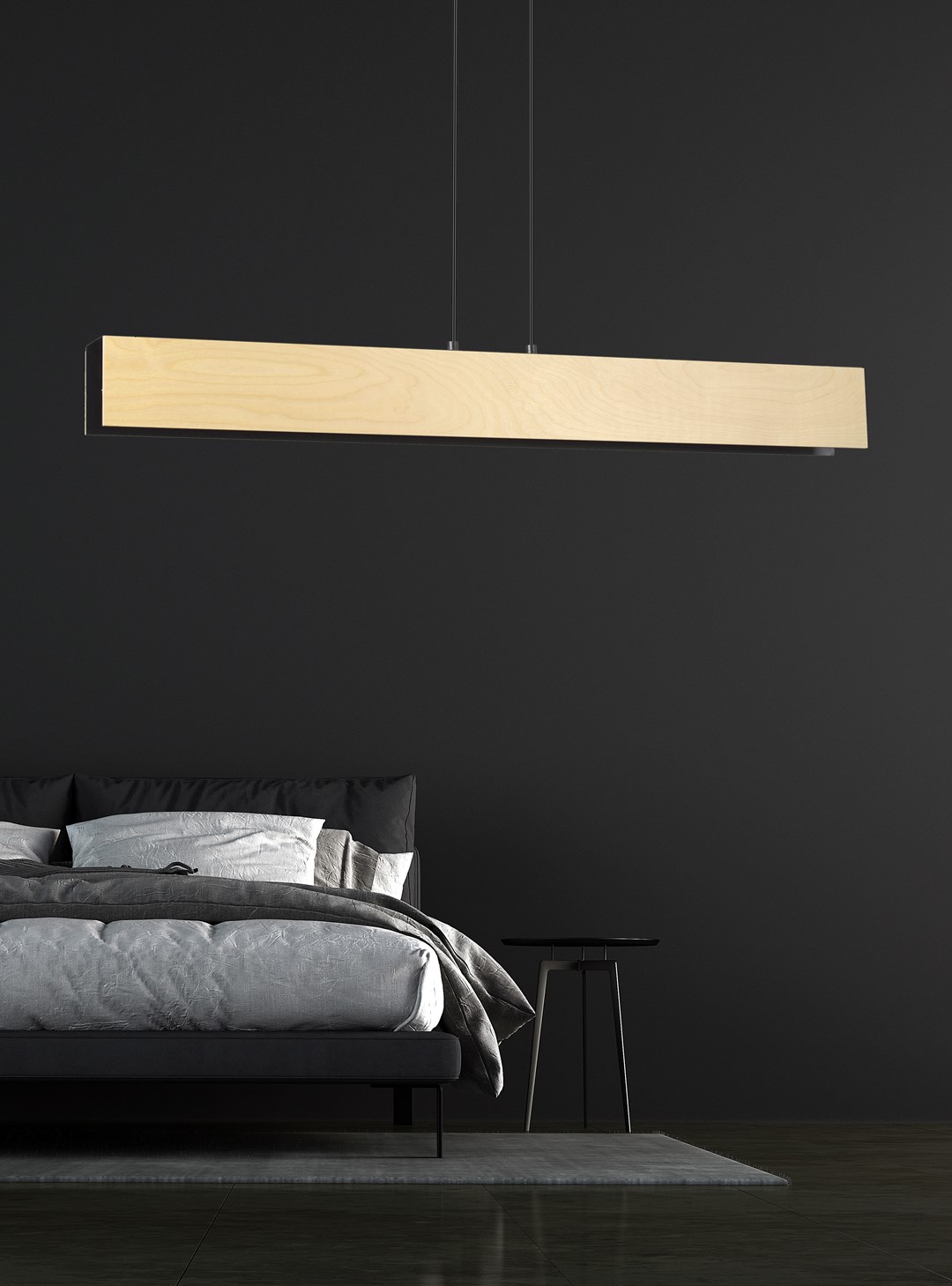 Emibig Visilica CARLO 230V 15W MAX LED E27 Čelik/ Šperploča Crna
