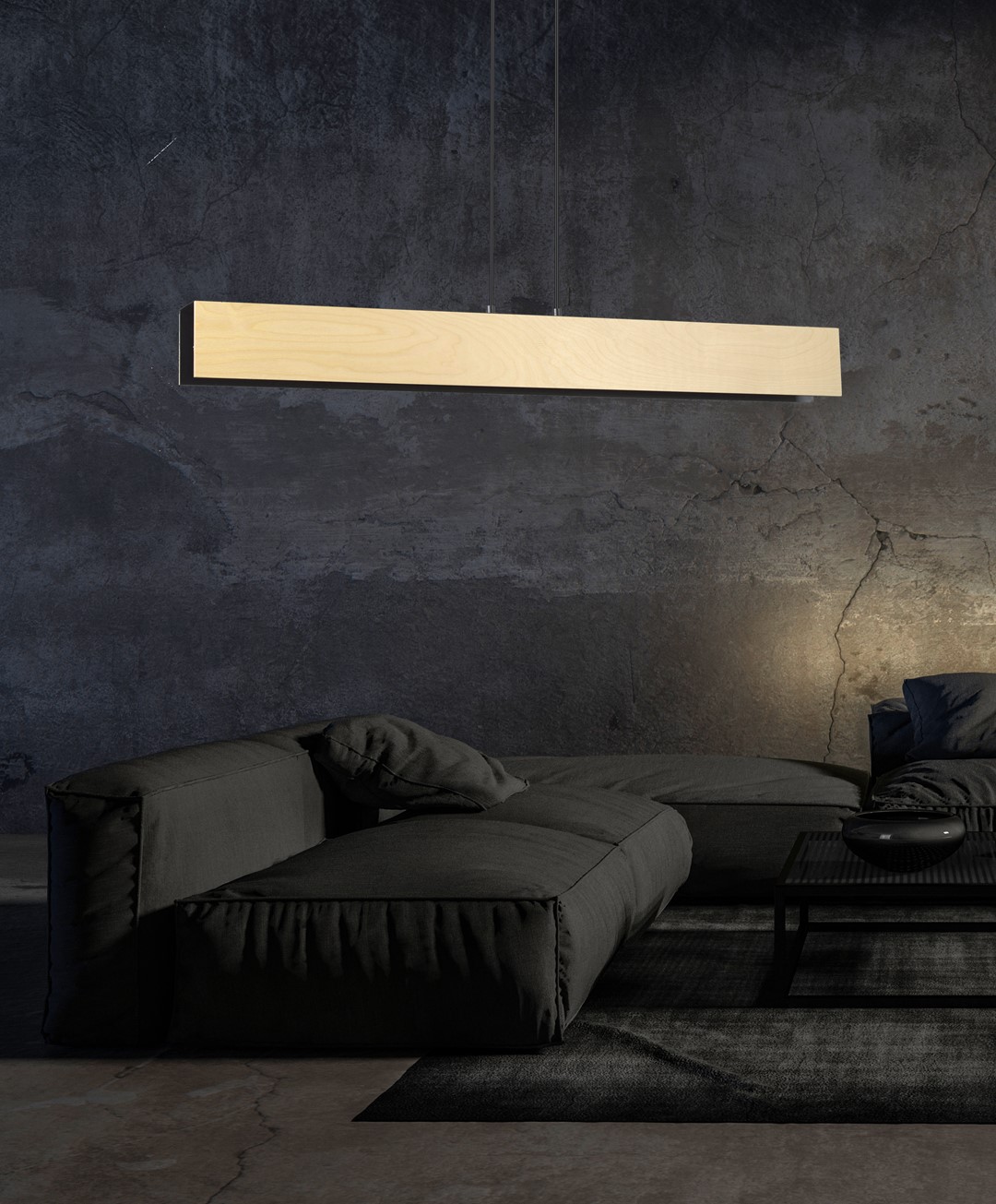 Emibig Visilica CARLO 230V 15W MAX LED E27 Čelik/ Šperploča Crna