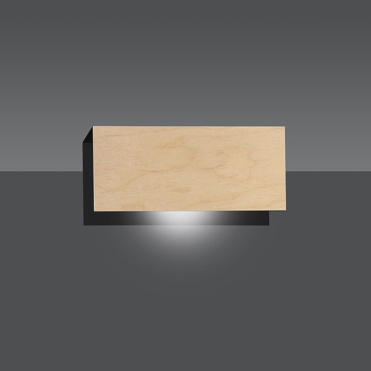 Emibig Zidna lampa CARLO 230V 15W MAX LED E27 Čelik/ Šperploča Crna