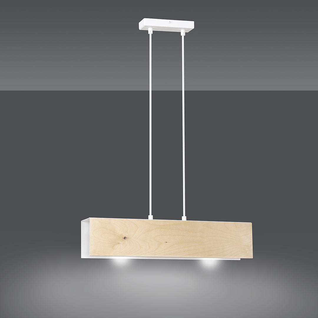 Emibig Visilica CARLO 230V 15W MAX LED E27 Čelik/ Šperploča Bijela