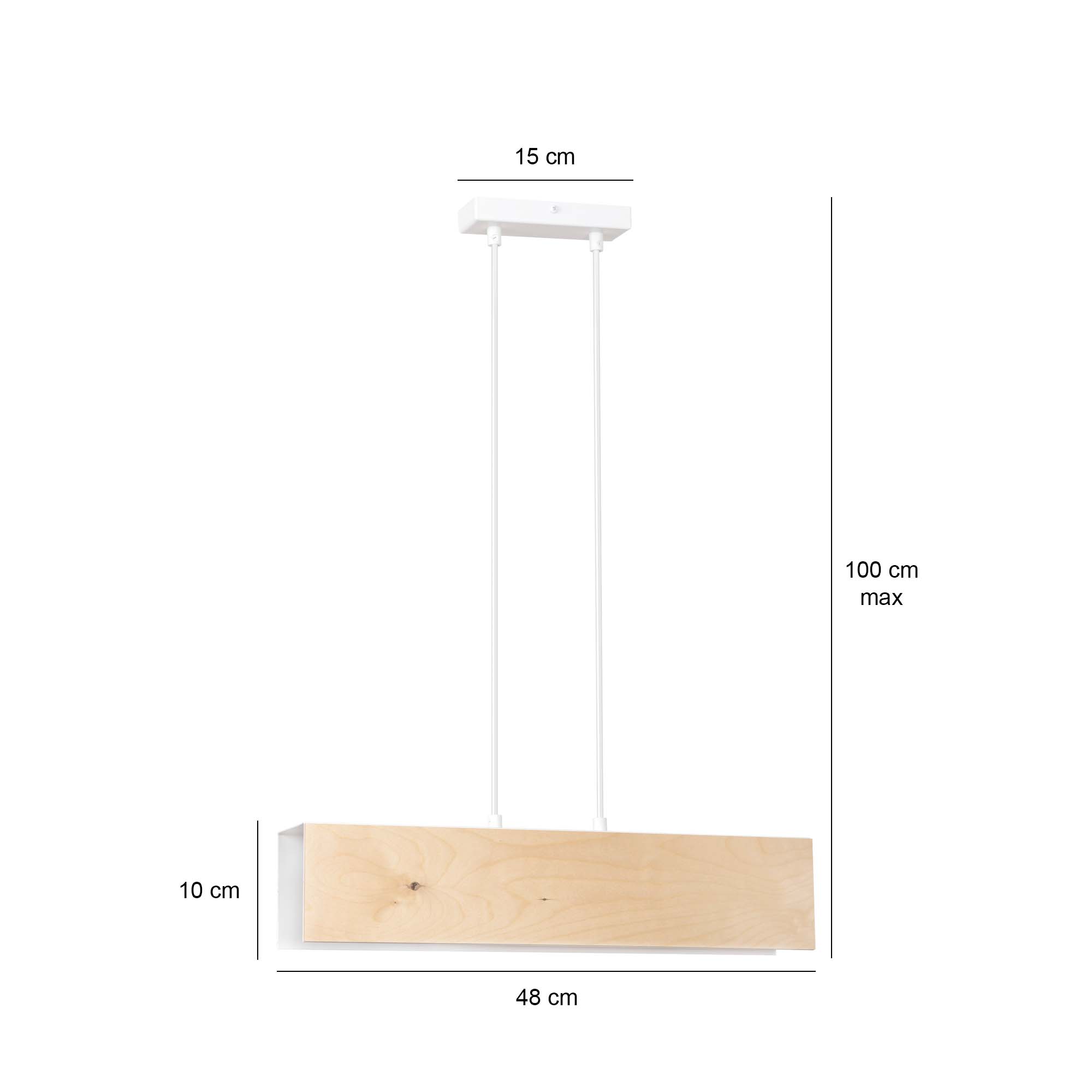 Emibig Visilica CARLO 230V 15W MAX LED E27 Čelik/ Šperploča Bijela