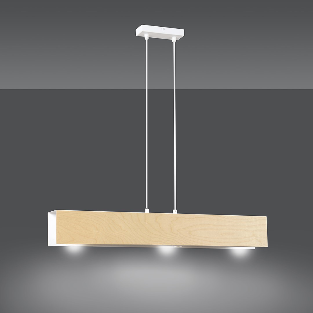 Emibig Visilica CARLO 230V 15W MAX LED E27 Čelik/ Šperploča Bijela