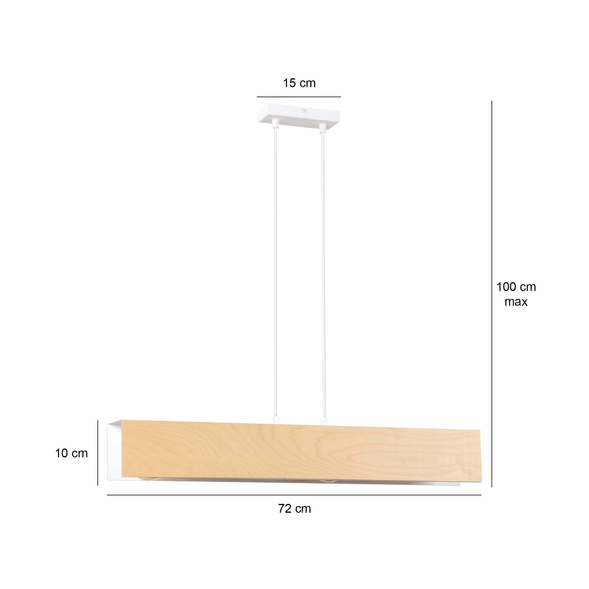 Emibig Visilica CARLO 230V 15W MAX LED E27 Čelik/ Šperploča Bijela