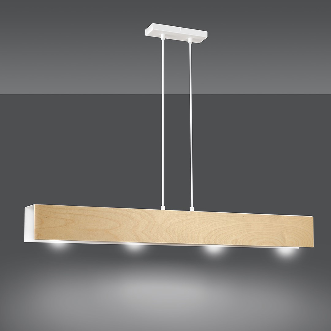 Emibig Visilica CARLO 230V 15W MAX LED E27 Čelik/ Šperploča Bijela