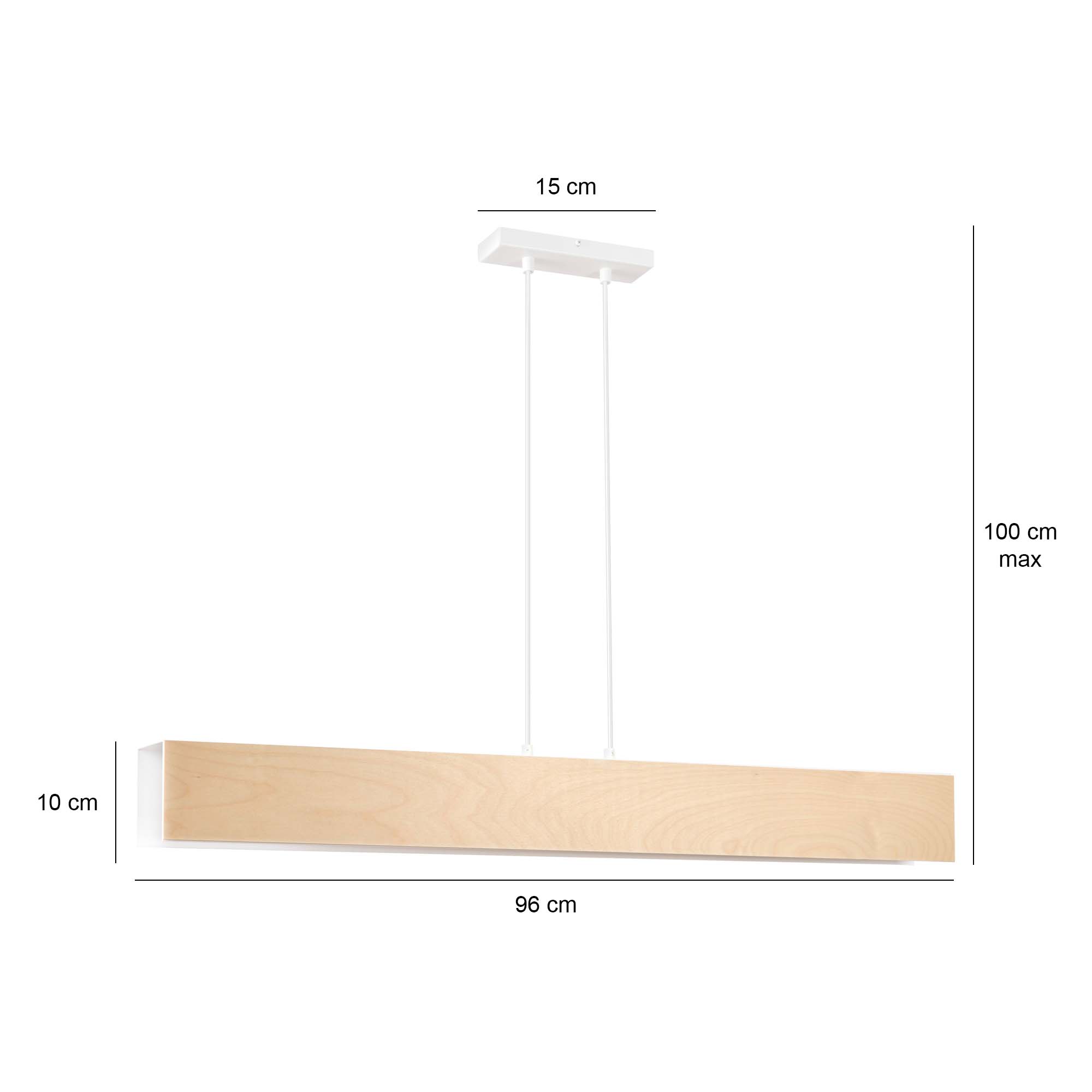 Emibig Visilica CARLO 230V 15W MAX LED E27 Čelik/ Šperploča Bijela