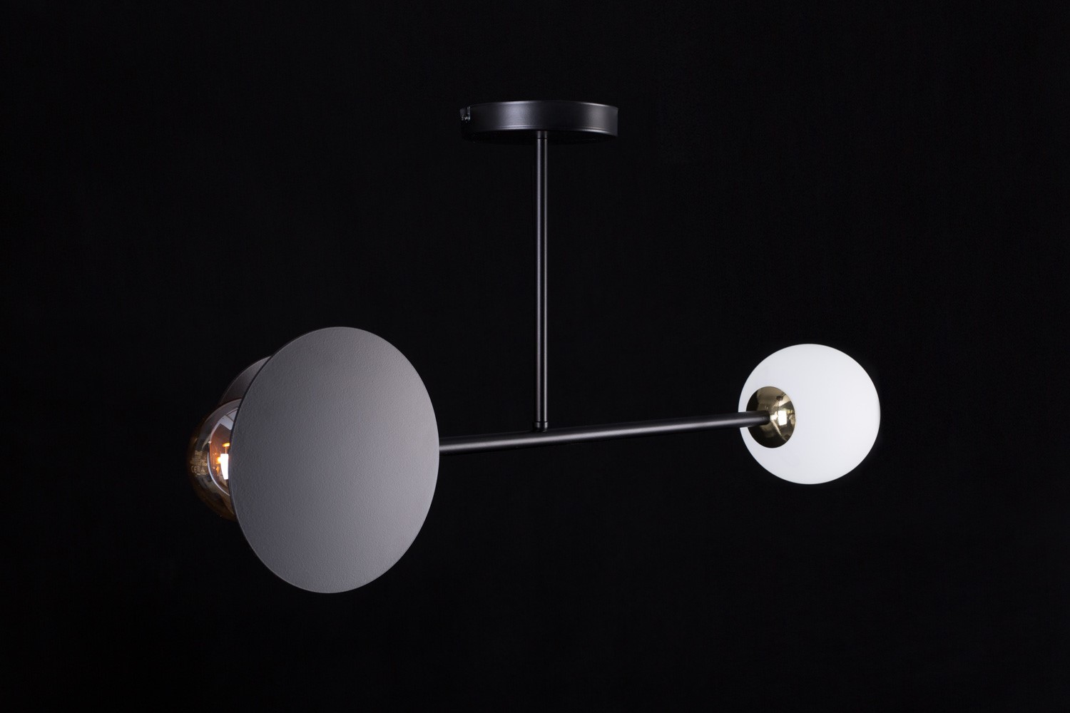 Emibig Stropna svjetiljka MINERVA 230V 15W MAX LED E27 Čelik/ Staklo Crna