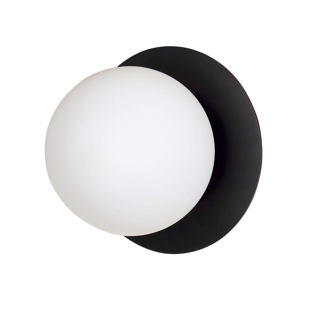 Emibig Zidna lampa MINERVA 230V 10W MAX LED E14 Čelik/ Staklo Crna
