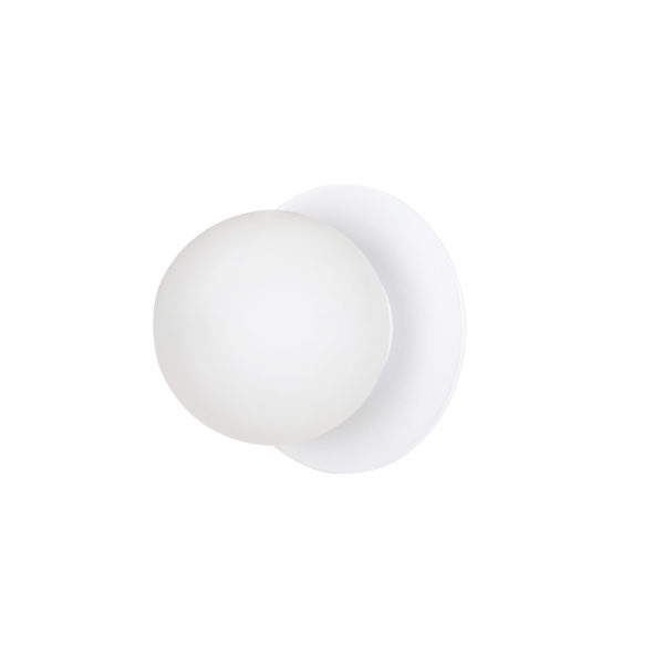 Emibig Zidna lampa MINERVA 230V 10W MAX LED E14 Čelik/ Staklo Bijela