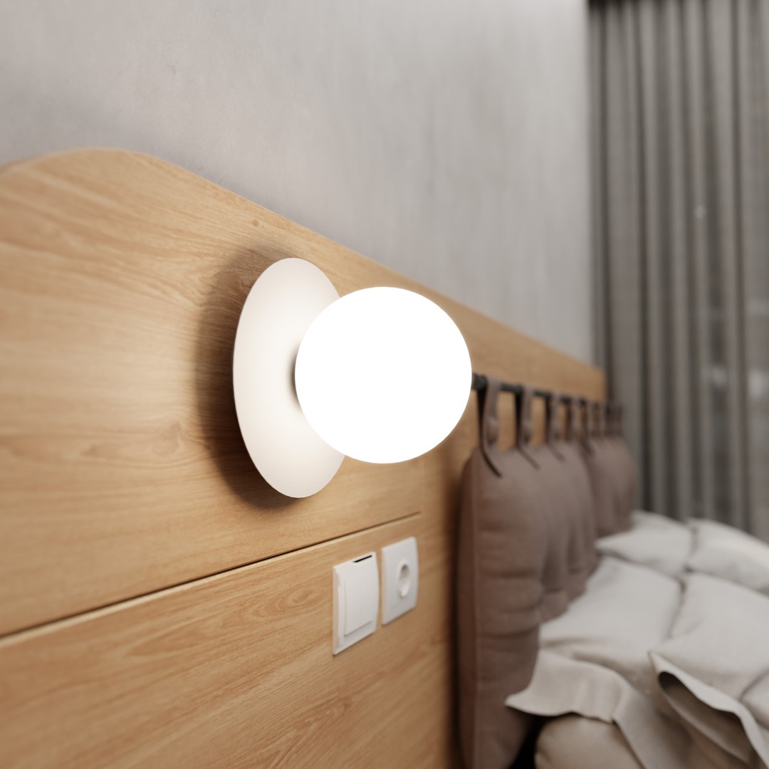 Emibig Zidna lampa MINERVA 230V 10W MAX LED E14 Čelik/ Staklo Bijela