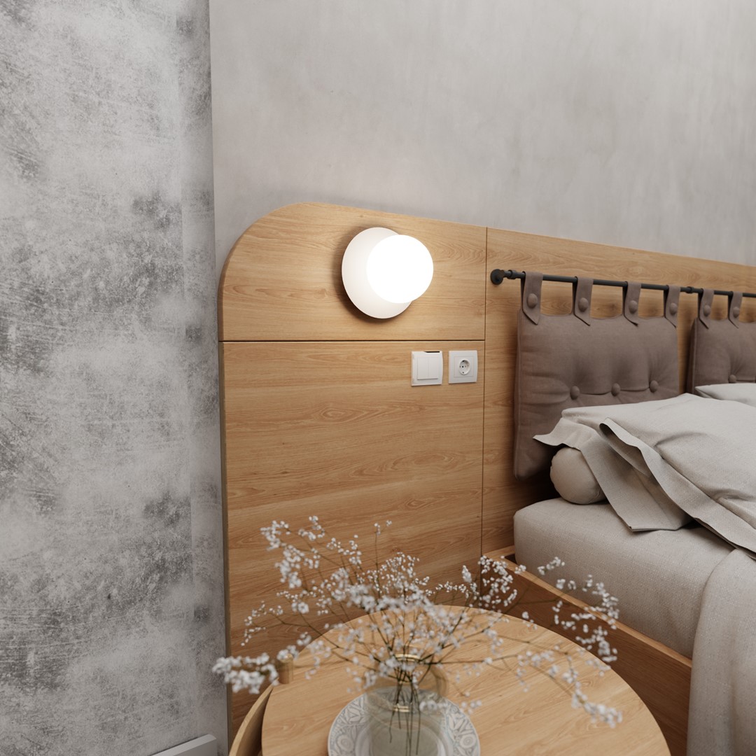 Emibig Zidna lampa MINERVA 230V 10W MAX LED E14 Čelik/ Staklo Bijela