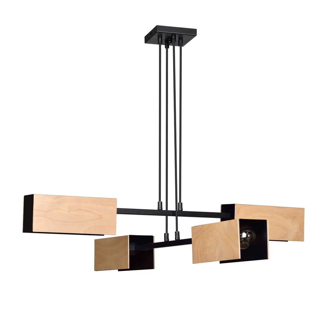 Emibig Visilica ZAPER 230V 15W MAX LED E27 Čelik/ Šperploča Crna