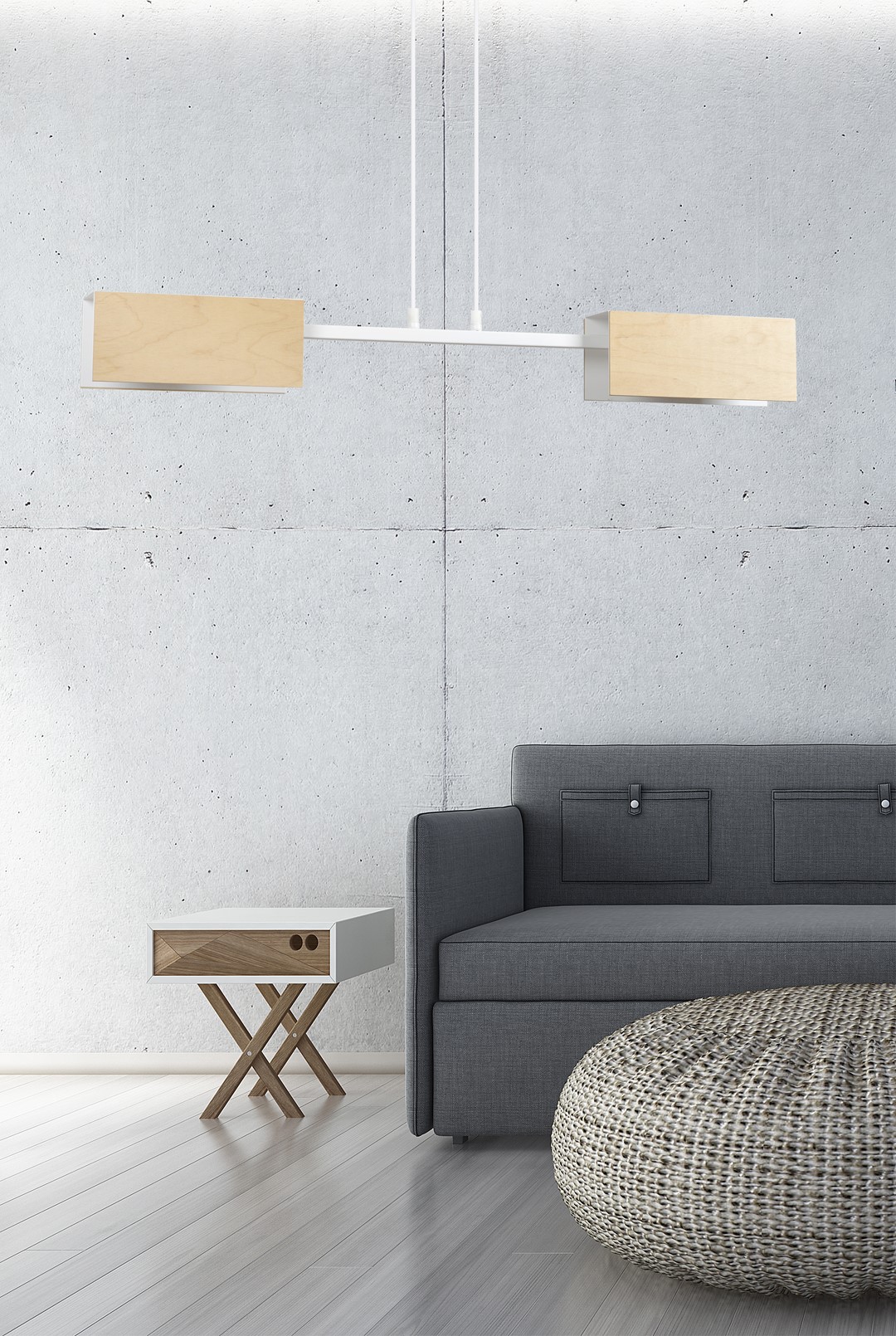 Emibig Visilica ZAPER 230V 15W MAX LED E27 Čelik/ Šperploča Bijela