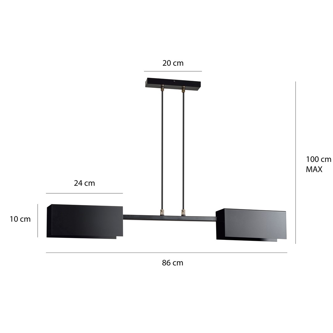 Emibig Visilica TOLOS 230V 15W MAX LED E27 Čelik Crna