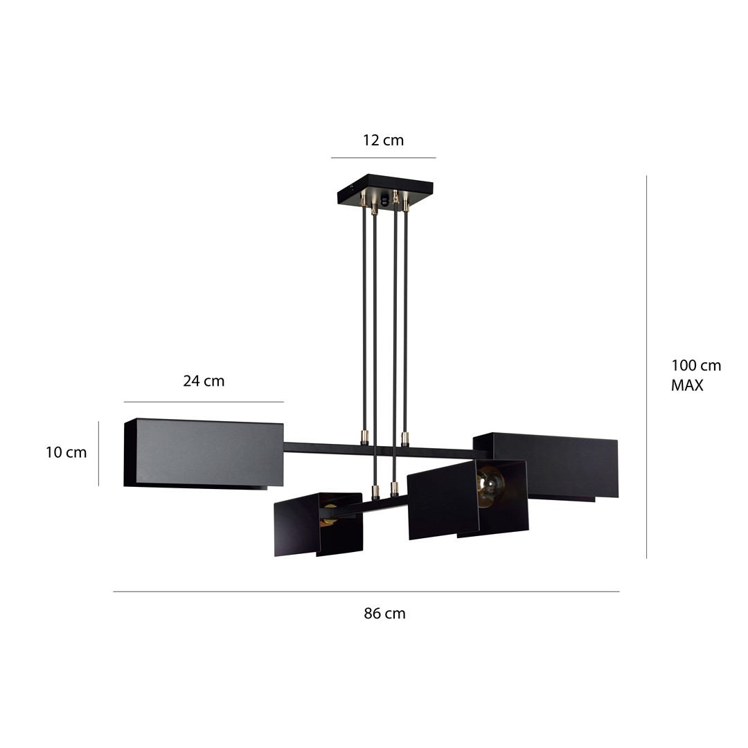 Emibig Visilica TOLOS 230V 15W MAX LED E27 Čelik Crna