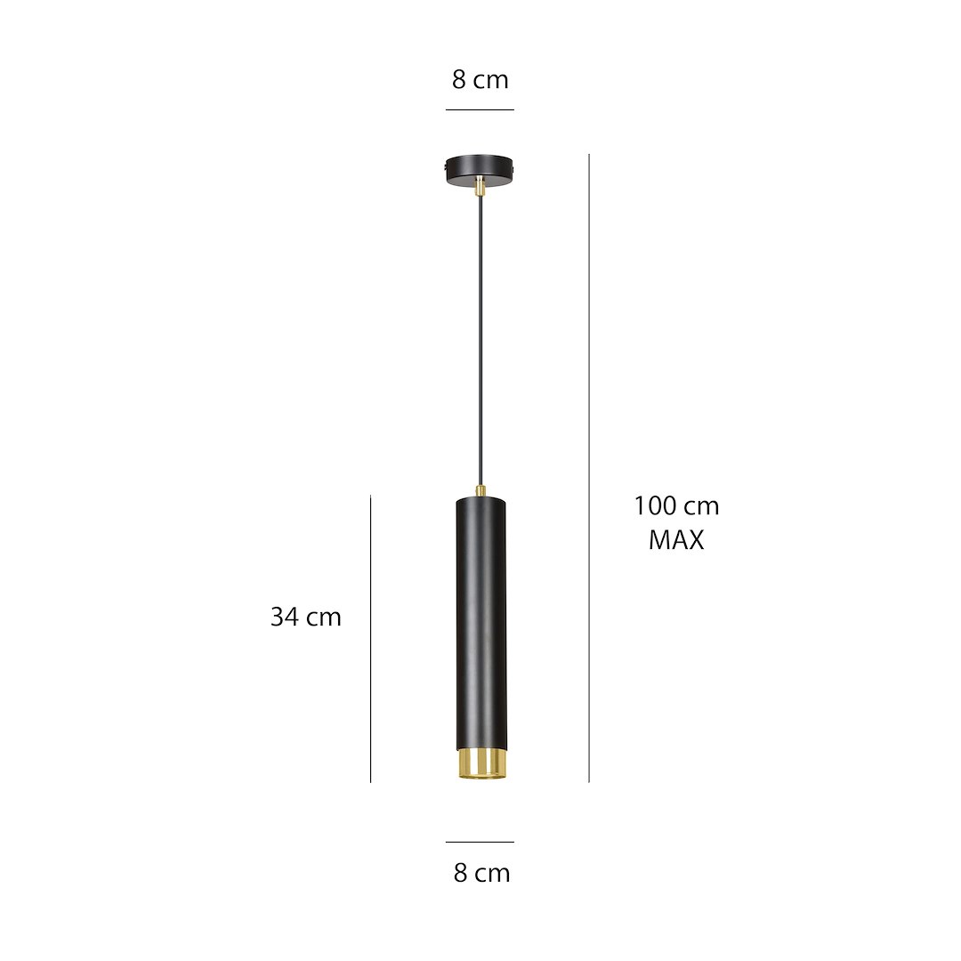 Emibig Visilica KIBO 230V 10W MAX LED GU10 Čelik Crna/ Zlatna