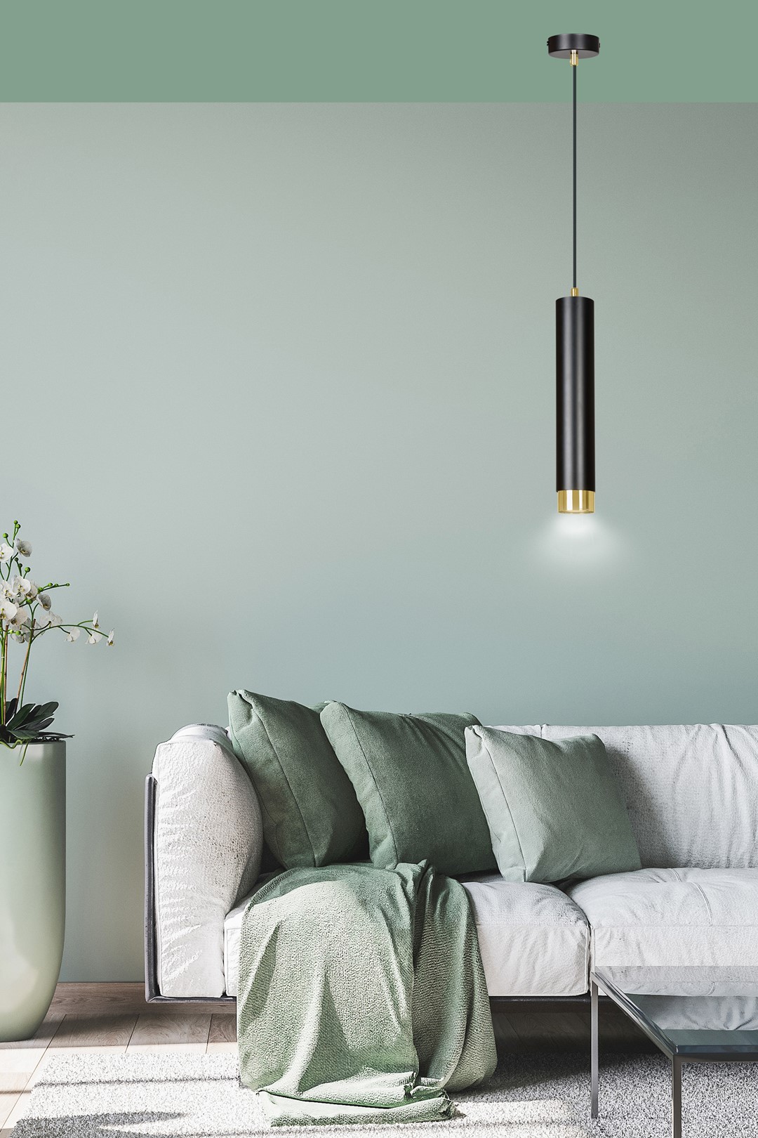 Emibig Visilica KIBO 230V 10W MAX LED GU10 Čelik Crna/ Zlatna