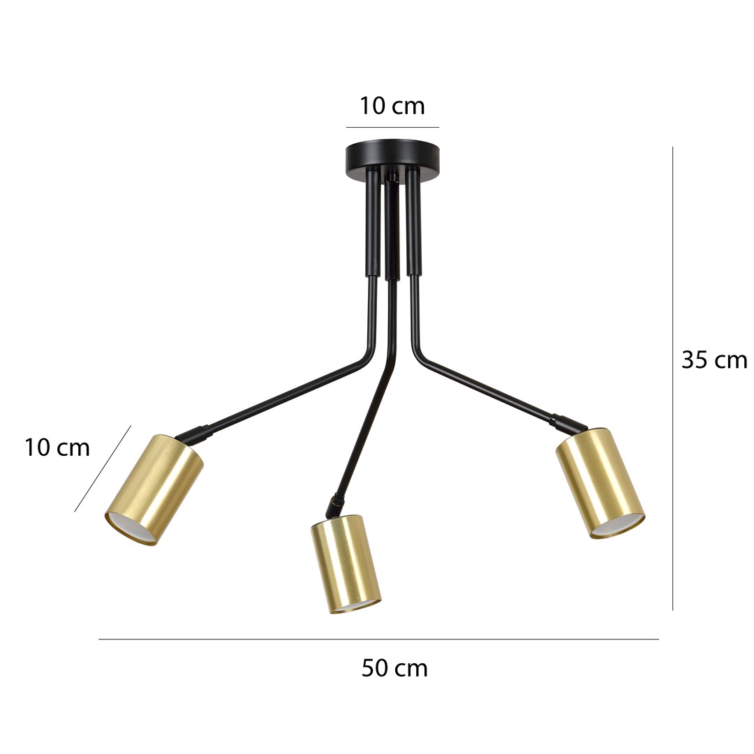 Emibig Stropna svjetiljka VERNO 230V 10W MAX LED GU10 Čelik Crna