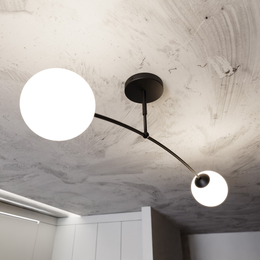 Emibig Stropna svjetiljka PREGOS 230V 10W MAX LED E14 Čelik/ Staklo Crna