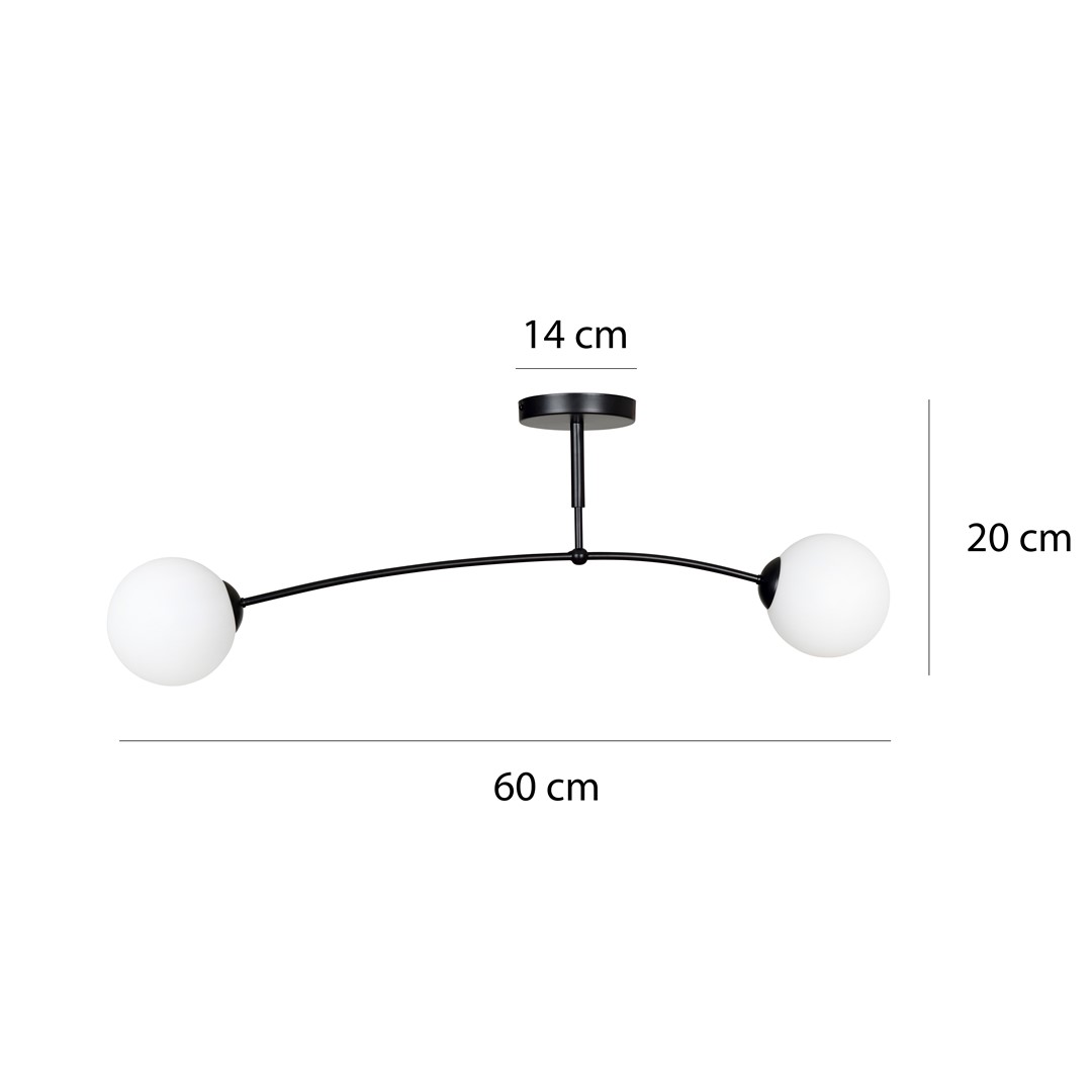 Emibig Stropna svjetiljka PREGOS 230V 10W MAX LED E14 Čelik/ Staklo Crna