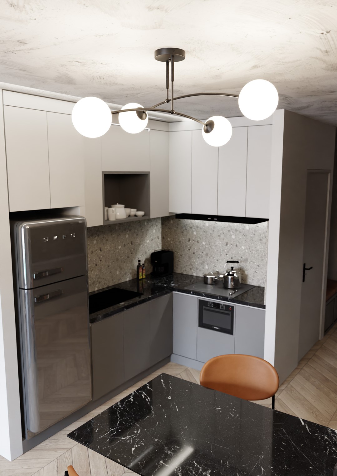 Emibig Stropna svjetiljka PREGOS 230V 10W MAX LED E14 Čelik/ Staklo Crna