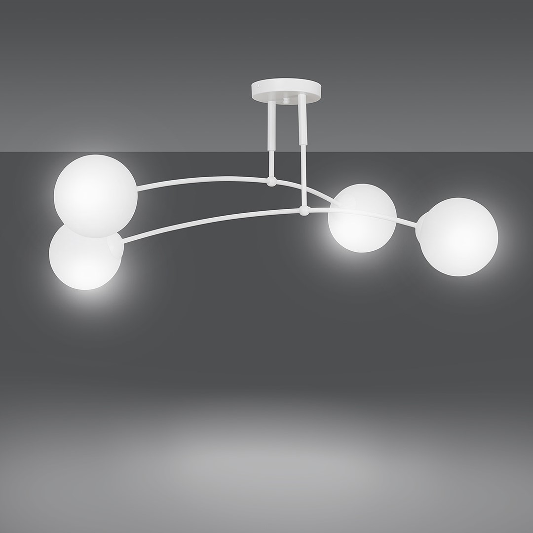 Emibig Stropna svjetiljka PREGOS 230V 10W MAX LED E14 Čelik/ Staklo Bijela