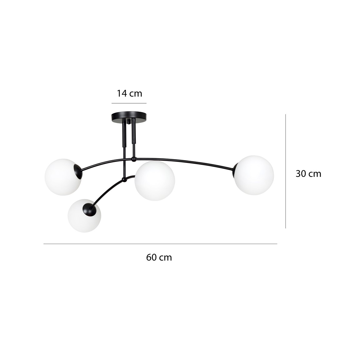 Emibig Stropna svjetiljka PREGOS 230V 10W MAX LED E14 Čelik/ Staklo Bijela