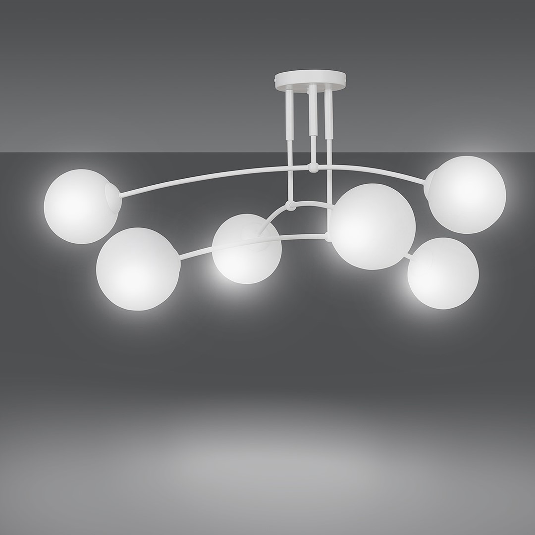 Emibig Stropna svjetiljka PREGOS 230V 10W MAX LED E14 Čelik/ Staklo Bijela