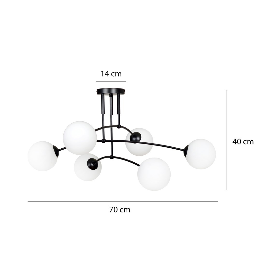 Emibig Stropna svjetiljka PREGOS 230V 10W MAX LED E14 Čelik/ Staklo Bijela