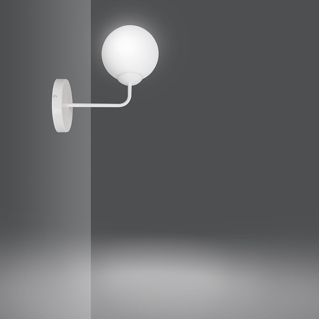 Emibig Zidna lampa PREGOS 230V 10W MAX LED E14 Čelik/ Staklo Bijela